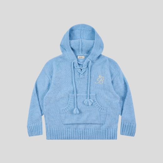 GOODBAI GB logo 链条绣抽绳连帽套头插袋针织毛衣 商品图3