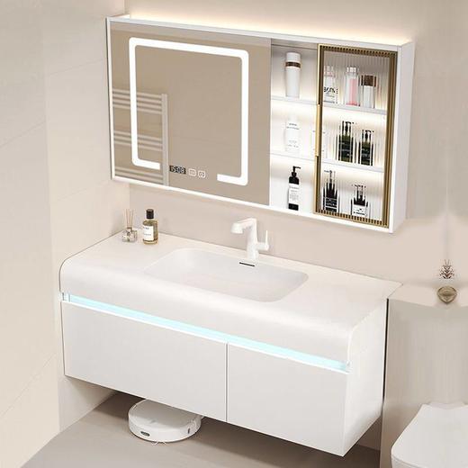 柜盆圆弧脸盆陶瓷浴室柜洗手盆一体卫生间盆洗脸盆肤感洗漱盆组合 商品图1