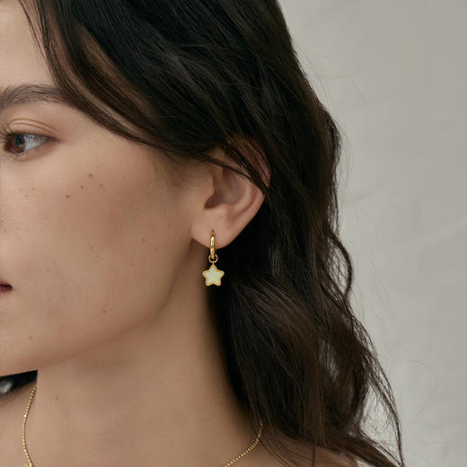 ARSIS银饰｜幸运符号系列 幸运符号耳环 单只金色 商品图6