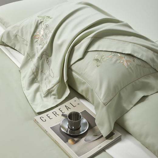 雅韵宫廷刺绣系列 荷漾-清新绿 38.4%莱赛尔 61.6%棉 商品图2