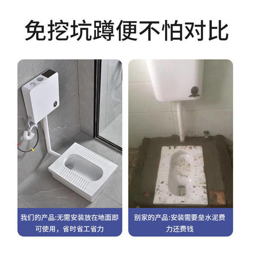 器免不磊台明装蹲坑马桶陶瓷便器蹲改一体家用便卫生间挖坑整套蹲 商品图2
