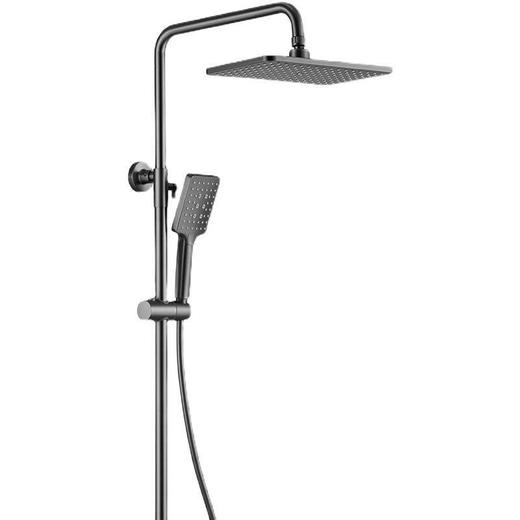 黑色全铜淋浴套装家用水阀水龙头花洒枪灰喷头花洒按键混浴室洗澡 商品图3