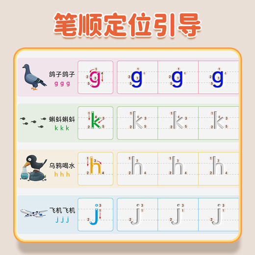 坐位定位凹槽练字帖幼小启蒙练字拼音字母数字训练汉字启蒙坐标幼小衔接描红本 商品图7
