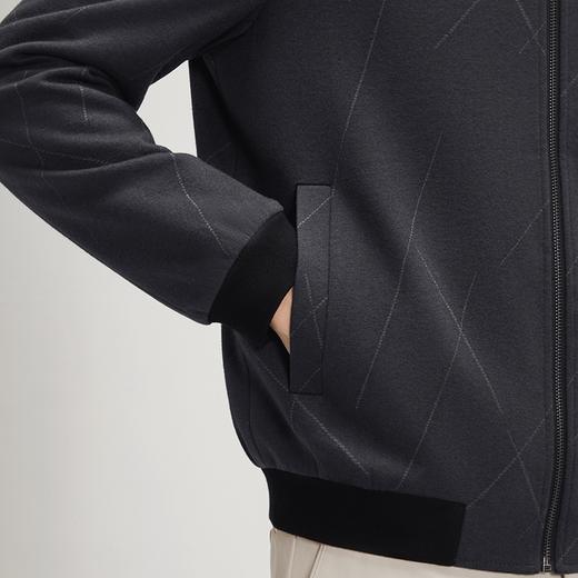 【含羊毛】柒牌棒球领夹克男士2024秋冬新款商务百搭针织提花外套	127D70240 商品图2