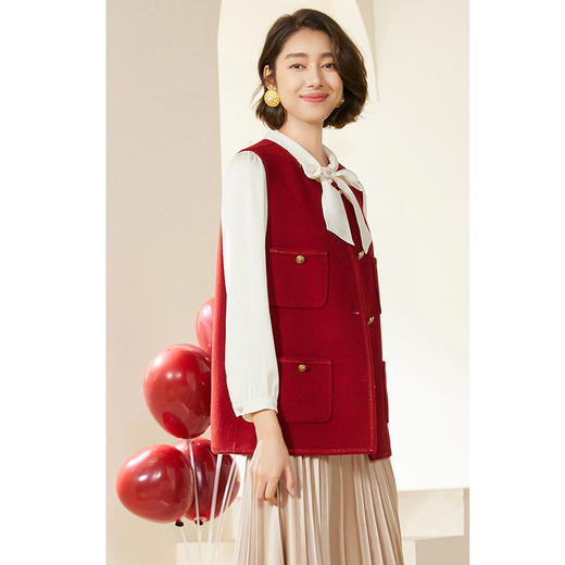 乔万尼绵羊毛马甲女款新款冬季小香风叠穿EM3H308 商品图2