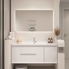 浴室柜烤组合洗脸盆橡木一体风法式洗手盆陶瓷奶油漆洗漱柜卫生间 商品缩略图0