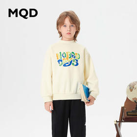 【MQD】童装男大童冬新款半高领加绒字母卫衣