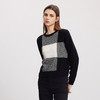 【黑白撞色羊绒衫】羊绒世家秋冬新品女士100%山羊绒圆领内搭保暖毛衣 商品缩略图1