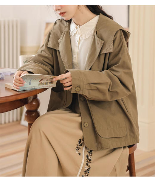 裁缝学苑AQ372休闲连帽短外套纸样女装上衣开衫服装样板图纸 商品图2