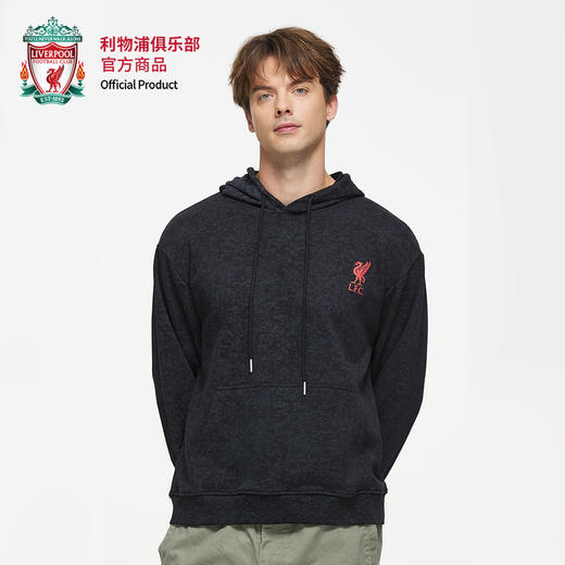 【官方正版】利物浦俱乐部 | 深灰简约保暖胶印字母运动休闲卫衣 商品图3