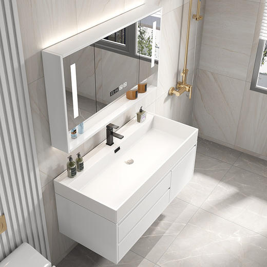 洗脸台镜柜浴室柜盆一体洗漱洗手台盆岩石纳米卫生间智能组合 商品图0