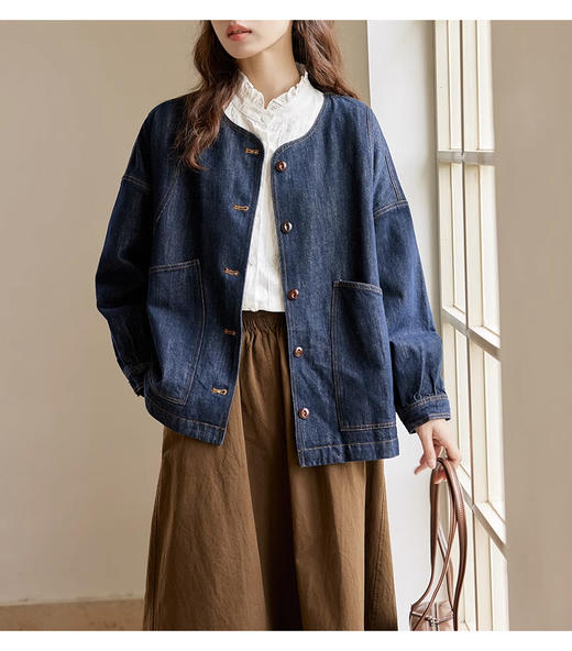 裁缝学苑AQ371新款夹克圆领牛仔外套纸样女装2024上衣短款服装样板 商品图0