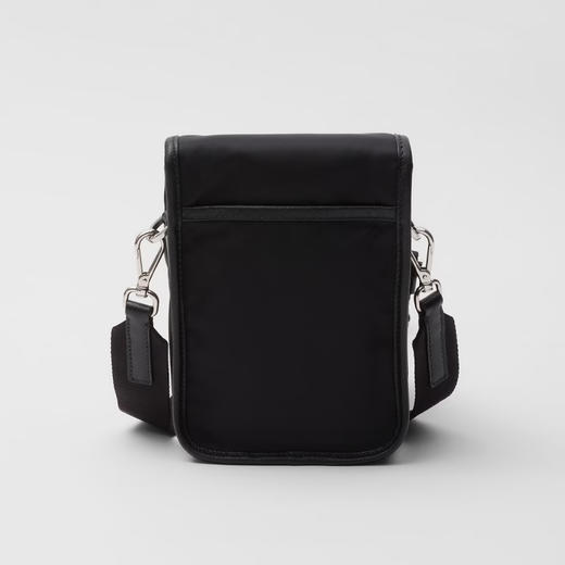 PRADA 普拉达 男士 Re-Nylon 和 Saffiano 皮革珐琅金属三角形徽标单肩包 黑色 2VD043 2DMH F0002 XOP 商品图2