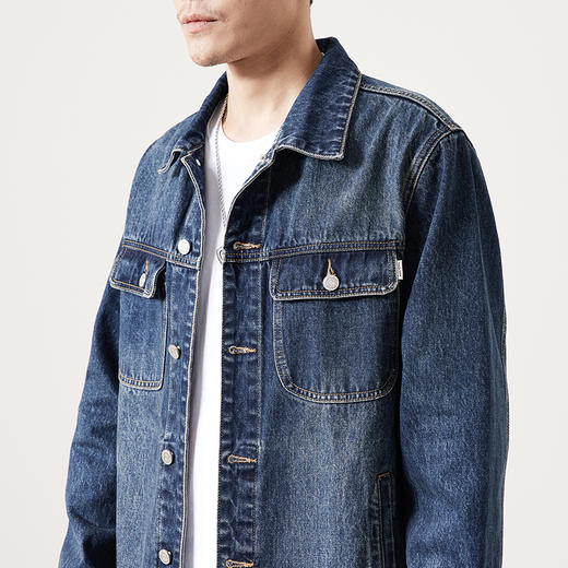 【新款DQ】大依优型大码牛仔外套新款牛仔衣青年百搭上衣潮款加肥加大胖子潮流 商品图7