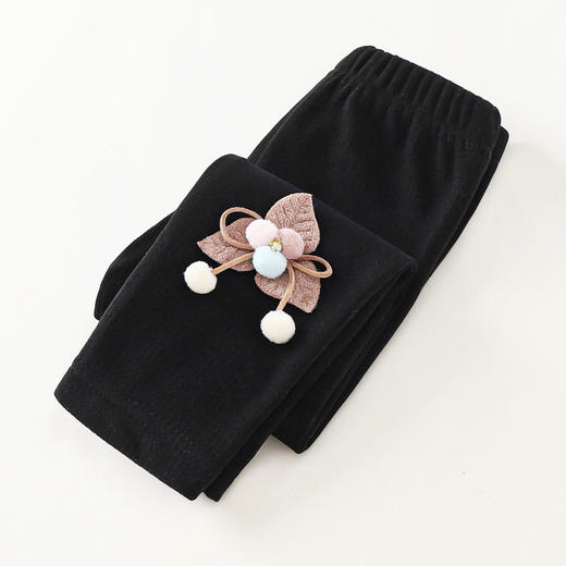 立减40【舒适德绒提花打底裤，亲肤柔软，简约清新】儿童打底裤秋季新款 女童德绒薄款 宝宝外穿花边长裤 女孩裤子-QQ#异业福利 商品图9