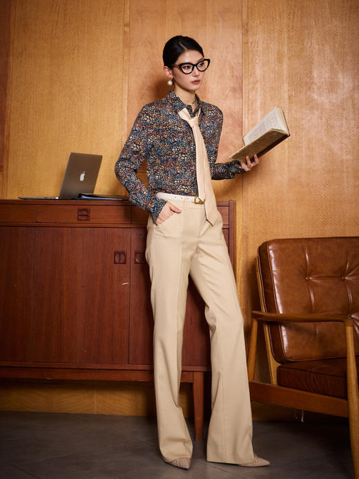 J20334552  豹纹衬衫 100%真丝 百搭 小众 高级（四季可穿）颈袖添香 商品图5