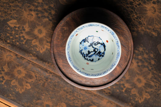 莲画堂红绿彩一路连科盖碗 商品图5