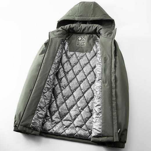 【可拆卸帽】【新款DZP】大依优型大码男装连帽棉衣棉服夹克加肥加大休闲夹克胖子外套上衣 商品图7