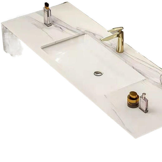 橡木一体洗脸盆落地式浴室柜双漱台智能洗手岩板组合盆轻奢卫生间 商品图4