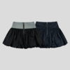 GOODBAI 拼接拉链双层褶皱半身短裙 商品缩略图1