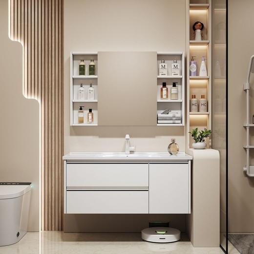 洗漱一体陶瓷太空蜂窝阳台铝全洗手洗脸盆铝卫生间浴室柜组合 商品图2