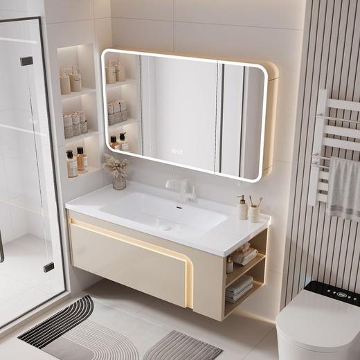 一体式台面陶瓷铝浴室柜防水洗漱全太空蜂窝池洗手卫生间脸盆 商品图0