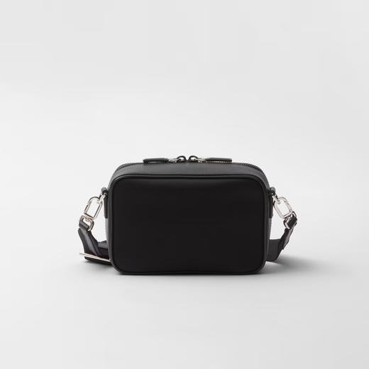 PRADA 普拉达 男士 Re-Nylon 和 Saffiano 皮革珐琅金属三角形徽标子母单肩包 黑色 2VH070 2DMH F0002 XMP 商品图2