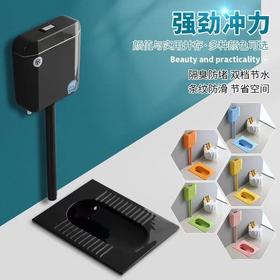 防臭成人彩色套装大厕蹲一整套工程便池蹲便器陶瓷水箱