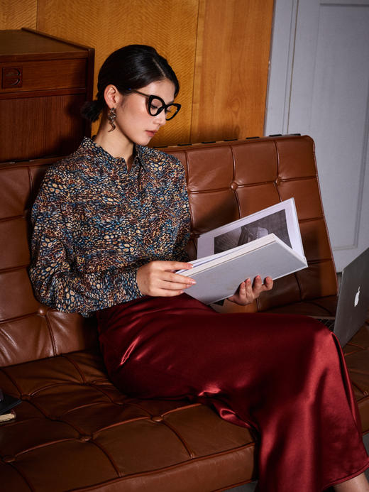 J20334552  豹纹衬衫 100%真丝 百搭 小众 高级（四季可穿）颈袖添香 商品图3