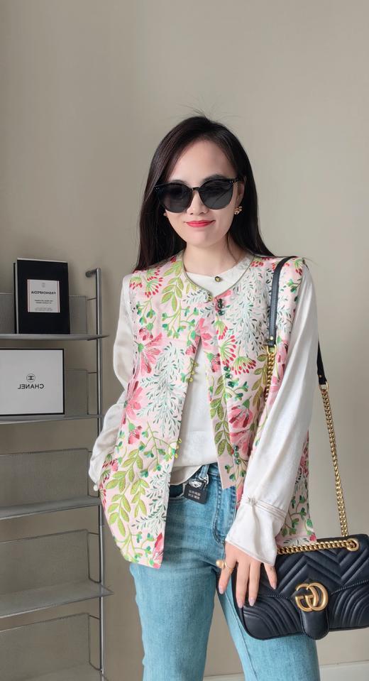 花团锦簇双宫提花开气国风马甲 商品图1