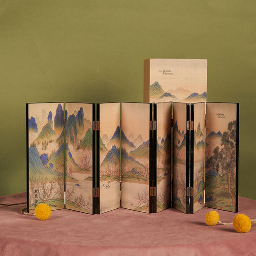 大英博物馆 东方梦境系列 灵羽芳地 桃花源记 漆器桌面屏风 家居摆件 商品图1