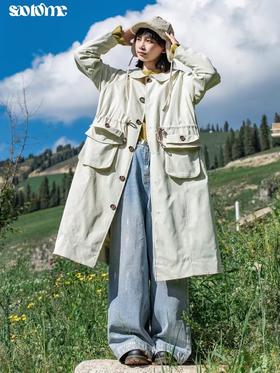 早乙女惠子saotome/STMFY243162/工装风防泼水明线风衣