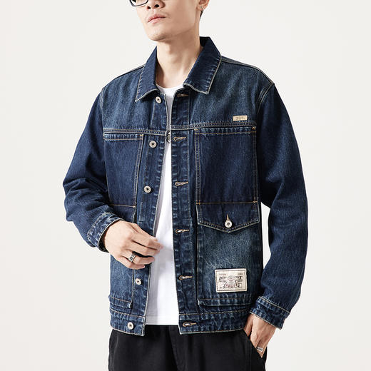 【新款DQ】大依优型大码牛仔外套新款牛仔衣青年百搭上衣潮款加肥加大胖子潮流 商品图6