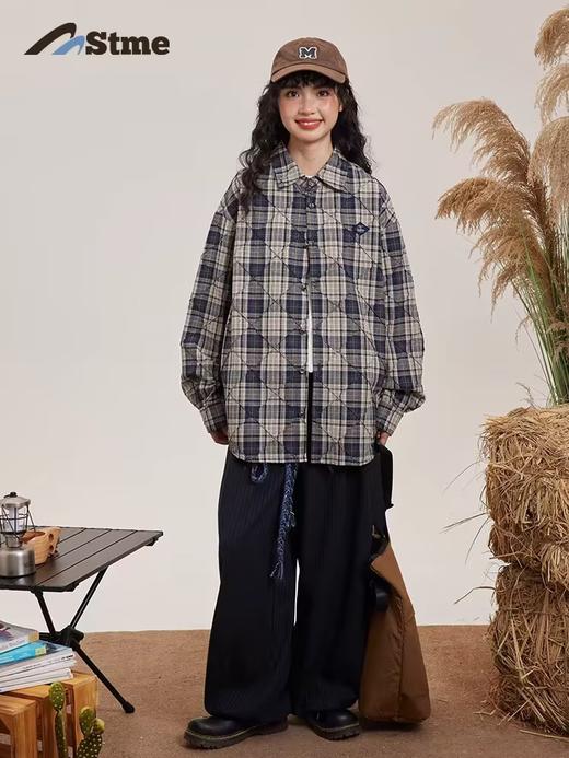 早乙女惠子saotome/STMCS243241/面料再造肌理格纹长袖衬衫 商品图2