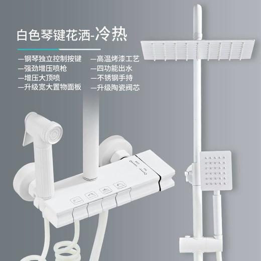 莲蓬头沐浴洒键枪花洒增压灰花全铜套装淋雨喷头钢琴浴室新款家用 商品图3