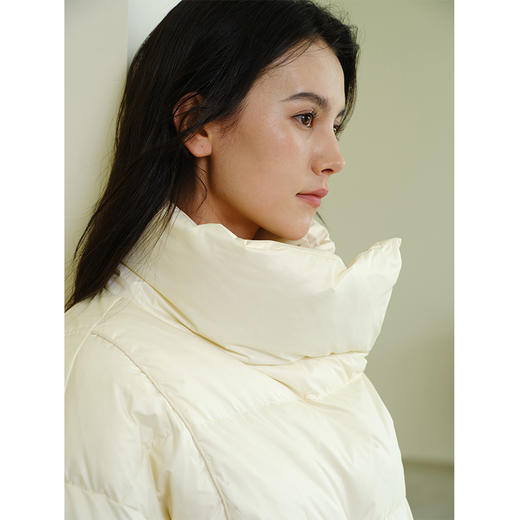 HeyDress三防立领羽绒服女冬季90白鸭绒加厚保暖上衣宽松短款外套 商品图2