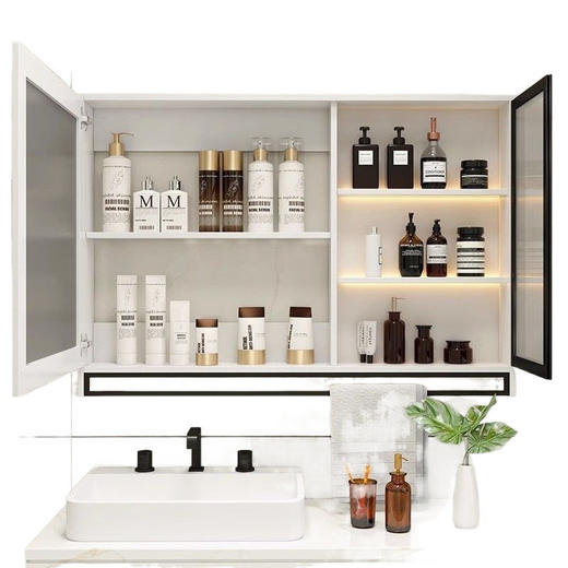 长虹玻璃门浴室镜卫生间实木智能柜单独雾层板挂灯除墙式镜箱镜子 商品图2