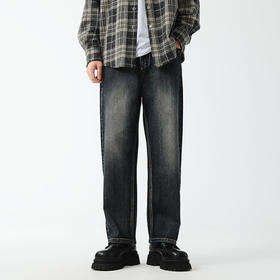 【新款DQ】大依优型大码潮款直筒牛仔裤长裤男舒适休闲简约百搭加肥加大男装