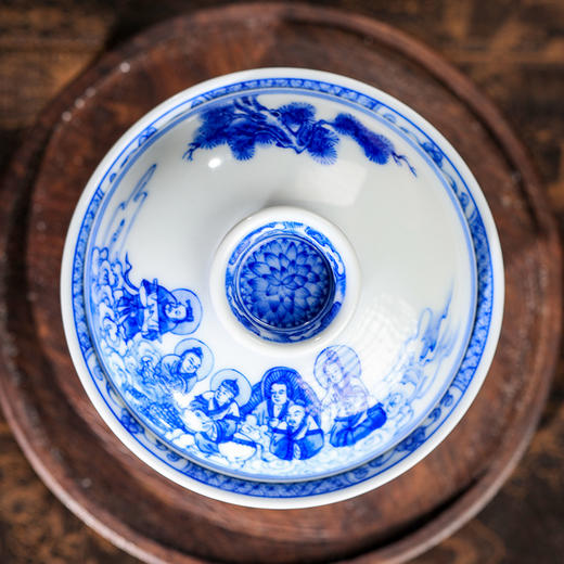 朗谷窑-群仙祝寿二才盖碗 商品图4