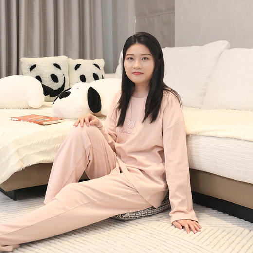 【99元1套,179元2套】秋冬女士长袖长裤德绒套头家居套装-6243218 商品图1