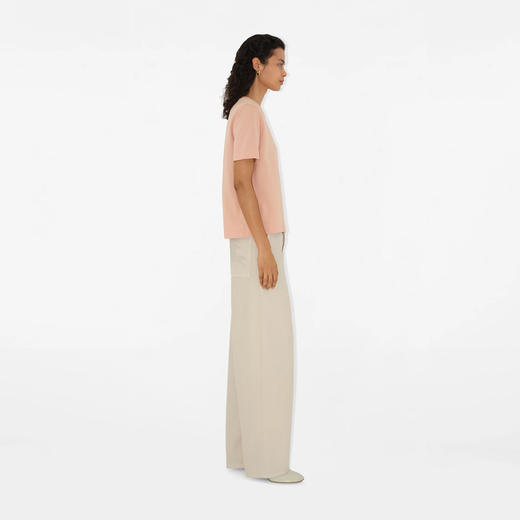 BURBERRY 巴宝莉 女士佩斯利徽标棉质圆领短袖T恤 粉色 8099834 C1542 商品图2