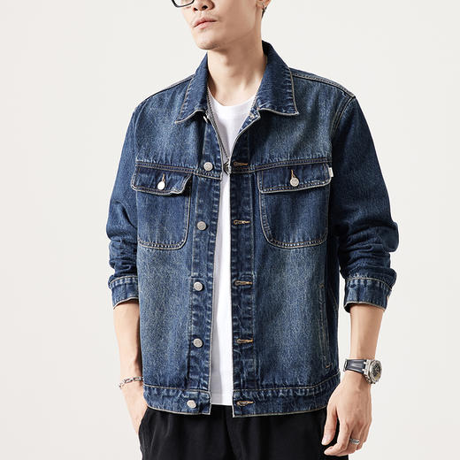 【新款DQ】大依优型大码牛仔外套新款牛仔衣青年百搭上衣潮款加肥加大胖子潮流 商品图8