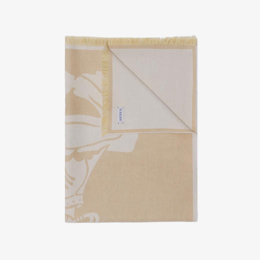 BURBERRY 巴宝莉 女士马术骑士徽标棉毛混纺围巾 米色 8093750 B7311 商品图1