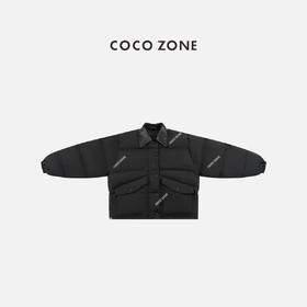 COCO ZONE 秋冬90鹅绒设计感拼接polo领羽绒服CC1C2101