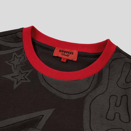 GOODBAI GOODEES漫画封面女孩图案拼色长袖T恤 商品图3