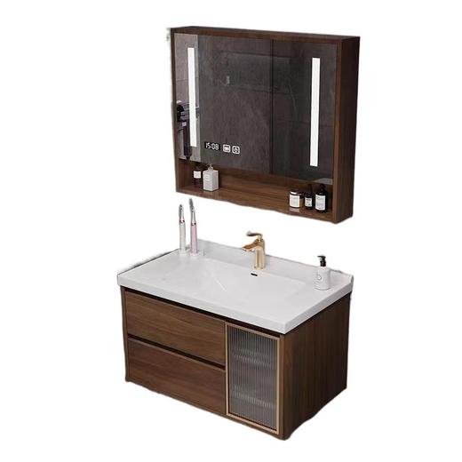 盆新胡桃木台厕所浴室柜一体洗漱陶瓷组合柜组合洗脸盆卫生间中式 商品图4