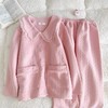 秋冬季【空气棉睡衣女】娃娃领长袖夹层加厚高级感夹棉家居服套装  商品缩略图3