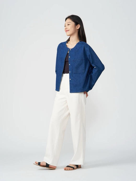 【11月6日 上午12:00 秒杀】返场 好轻巧一件 素然k*ee 宽松圆领 进口环保牛仔棉 软牛仔外套 商品图2