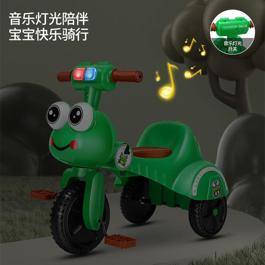 儿童脚踏三轮车可折叠宝宝脚蹬车1-2-4岁带音乐灯光小孩 自行车 商品图1