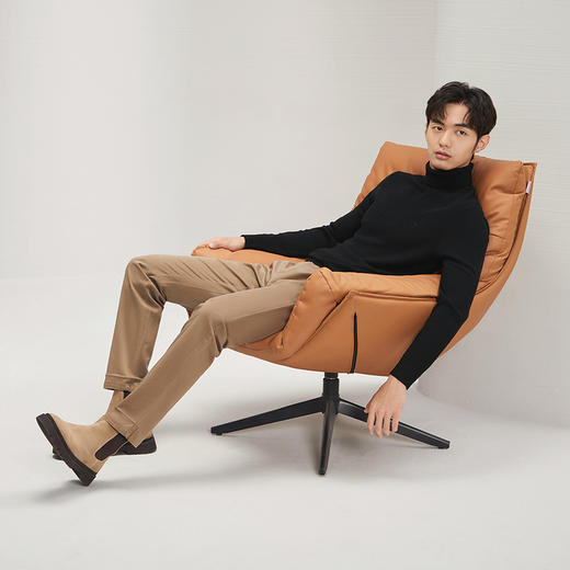 柒牌男士可翻高领羊毛衫2024秋冬新品商务休闲舒适百搭打底针织衫	127Y70630 商品图3